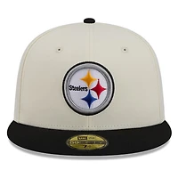 Pittsburgh Steelers Chrome White Two Tone Basic New Era 59FIFTY Fitted Hat