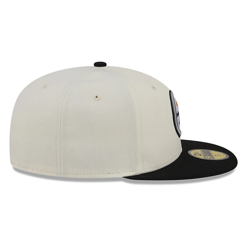 Pittsburgh Steelers Chrome White Two Tone Basic New Era 59FIFTY Fitted Hat
