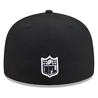 Pittsburgh Steelers Black White Outline Basic New Era 59FIFTY Fitted Hat
