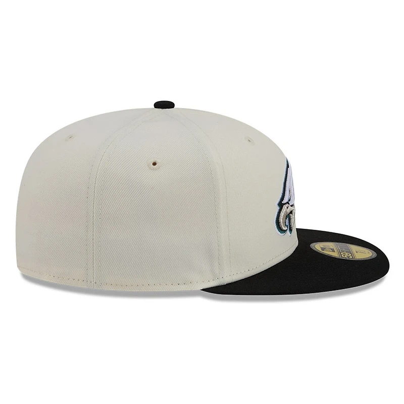 Philadelphia Eagles Chrome White Two Tone Basic New Era 59FIFTY Fitted Hat
