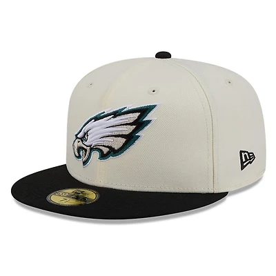 Philadelphia Eagles Chrome White Two Tone Basic New Era 59FIFTY Fitted Hat