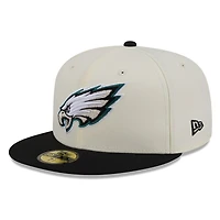 Philadelphia Eagles Chrome White Two Tone Basic New Era 59FIFTY Fitted Hat