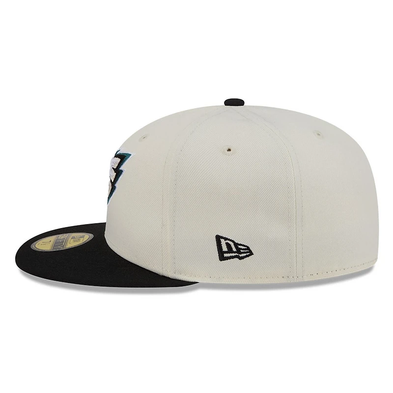 Philadelphia Eagles Chrome White Two Tone Basic New Era 59FIFTY Fitted Hat