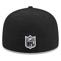 Philadelphia Eagles Black White Outline Basic New Era 59FIFTY Fitted Hat