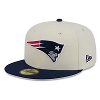 New England Patriots Chrome White Two Tone Basic Era 59FIFTY Fitted Hat