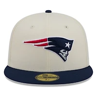 New England Patriots Chrome White Two Tone Basic Era 59FIFTY Fitted Hat
