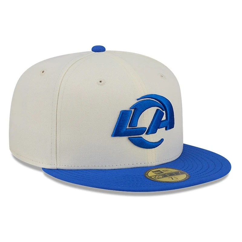 Los Angeles Rams Chrome White Two Tone Basic New Era 59FIFTY Fitted Hat