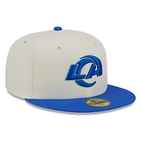 Los Angeles Rams Chrome White Two Tone Basic New Era 59FIFTY Fitted Hat
