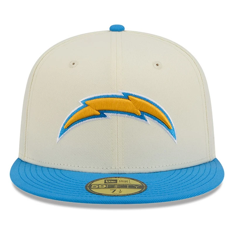 Los Angeles Chargers Chrome White Two Tone Basic New Era 59FIFTY Fitted Hat