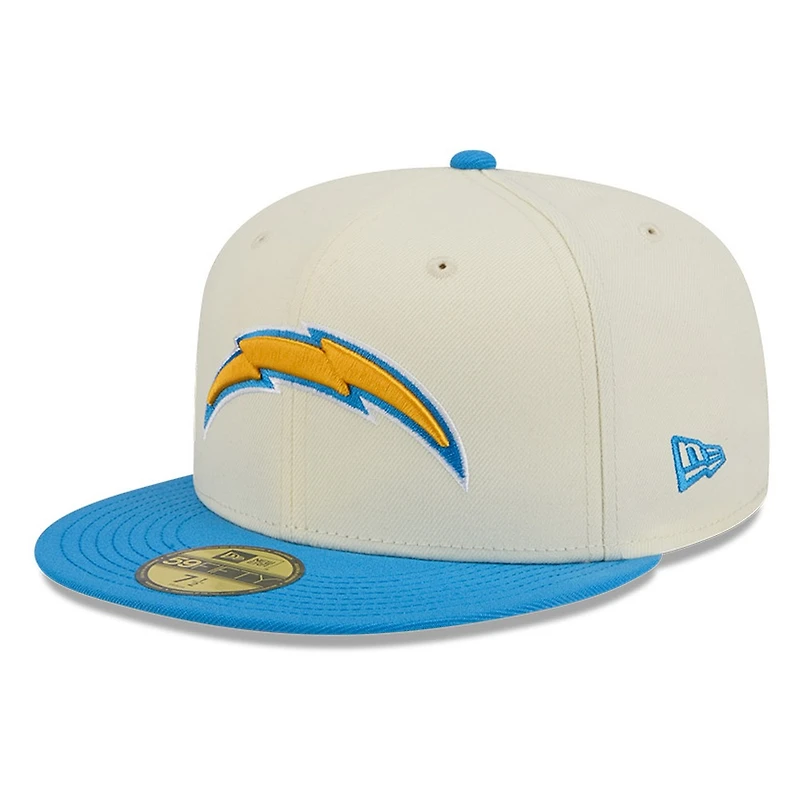 Los Angeles Chargers Chrome White Two Tone Basic New Era 59FIFTY Fitted Hat