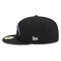 Los Angeles Chargers Black White Outline Basic New Era 59FIFTY Fitted Hat