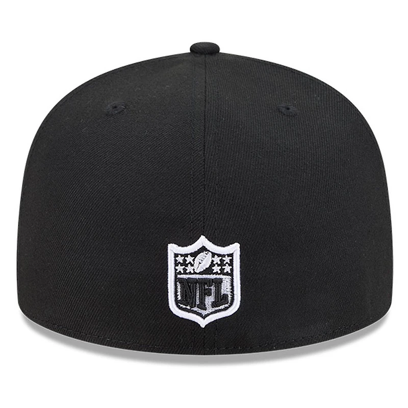 Los Angeles Chargers Black White Outline Basic New Era 59FIFTY Fitted Hat