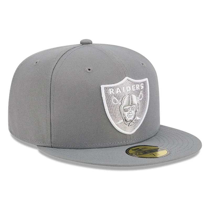 Las Vegas Raiders Medium Grey Basic New Era 59FIFTY Fitted Hat