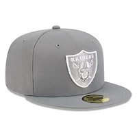 Las Vegas Raiders Medium Grey Basic New Era 59FIFTY Fitted Hat
