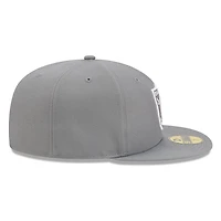 Las Vegas Raiders Medium Grey Basic New Era 59FIFTY Fitted Hat