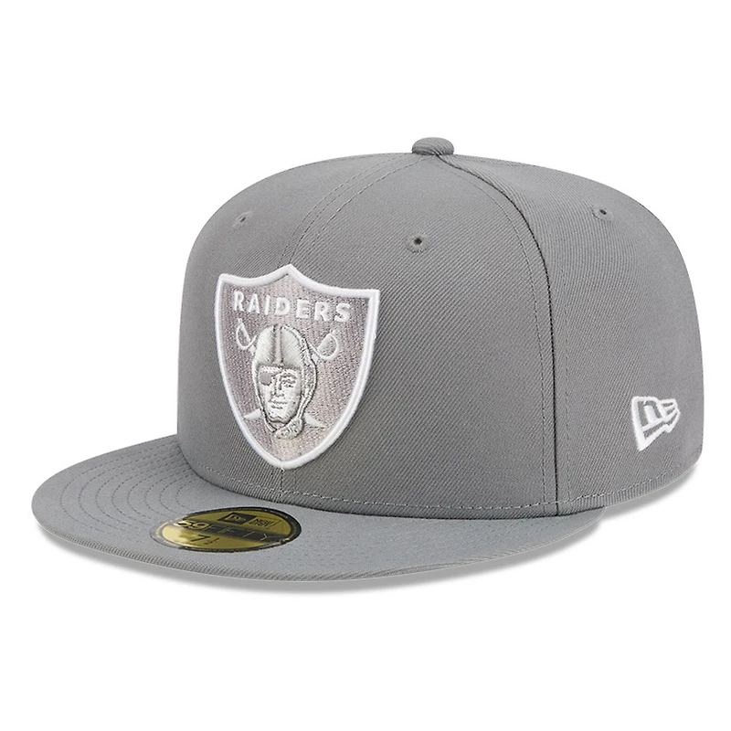 Las Vegas Raiders Medium Grey Basic New Era 59FIFTY Fitted Hat