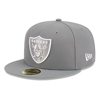 Las Vegas Raiders Medium Grey Basic New Era 59FIFTY Fitted Hat