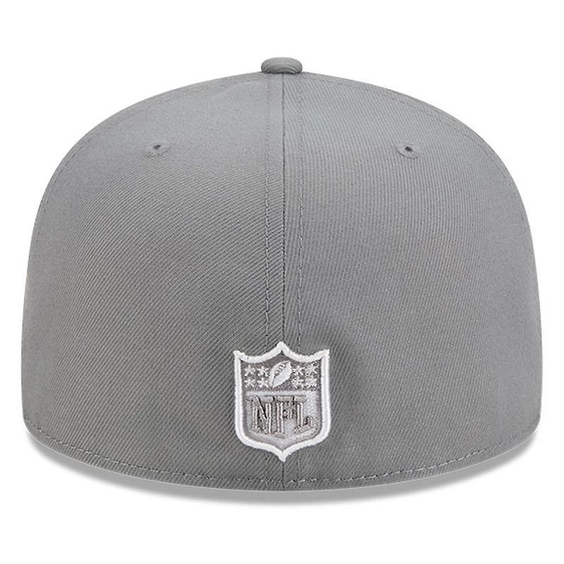 Las Vegas Raiders Medium Grey Basic New Era 59FIFTY Fitted Hat
