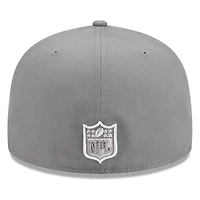 Las Vegas Raiders Medium Grey Basic New Era 59FIFTY Fitted Hat