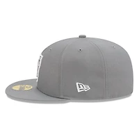 Las Vegas Raiders Medium Grey Basic New Era 59FIFTY Fitted Hat