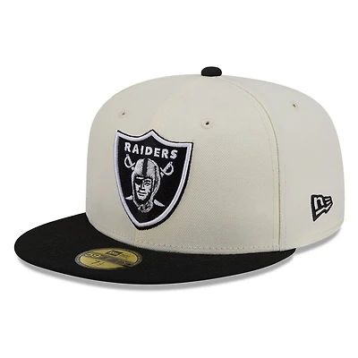 Las Vegas Raiders Chrome White Two Tone Basic New Era 59FIFTY Fitted Hat