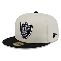 Las Vegas Raiders Chrome White Two Tone Basic New Era 59FIFTY Fitted Hat