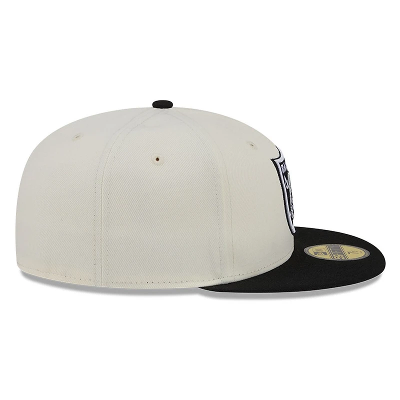 Las Vegas Raiders Chrome White Two Tone Basic New Era 59FIFTY Fitted Hat