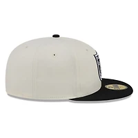 Las Vegas Raiders Chrome White Two Tone Basic New Era 59FIFTY Fitted Hat