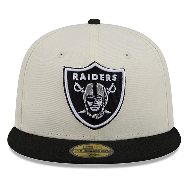Las Vegas Raiders Chrome White Two Tone Basic New Era 59FIFTY Fitted Hat