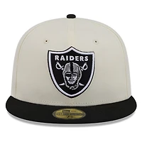 Las Vegas Raiders Chrome White Two Tone Basic New Era 59FIFTY Fitted Hat