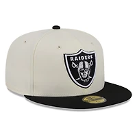 Las Vegas Raiders Chrome White Two Tone Basic New Era 59FIFTY Fitted Hat