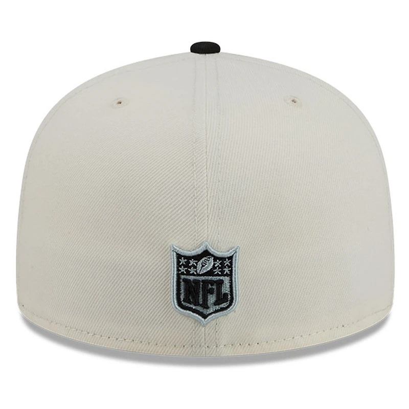 Las Vegas Raiders Chrome White Two Tone Basic New Era 59FIFTY Fitted Hat
