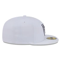 Las Vegas Raiders White and Black Basic New Era 59FIFTY Fitted Hat