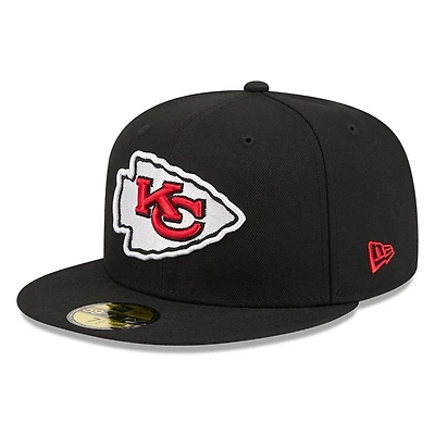 Kansas City Chiefs Black and Team Color Basic New Era 59FIFTY Fitted Hat