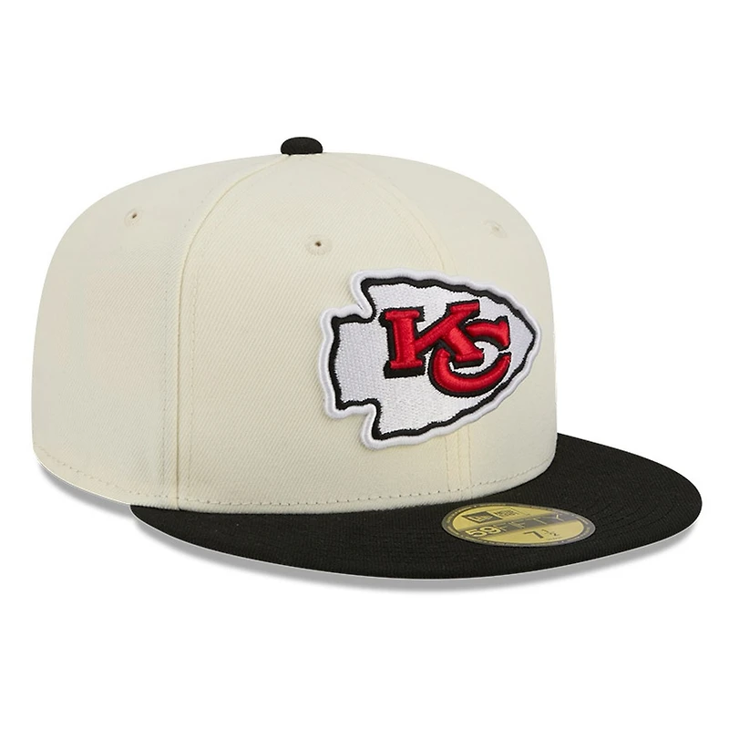 Kansas City Chiefs Chrome White Two Tone Basic New Era 59FIFTY Fitted Hat