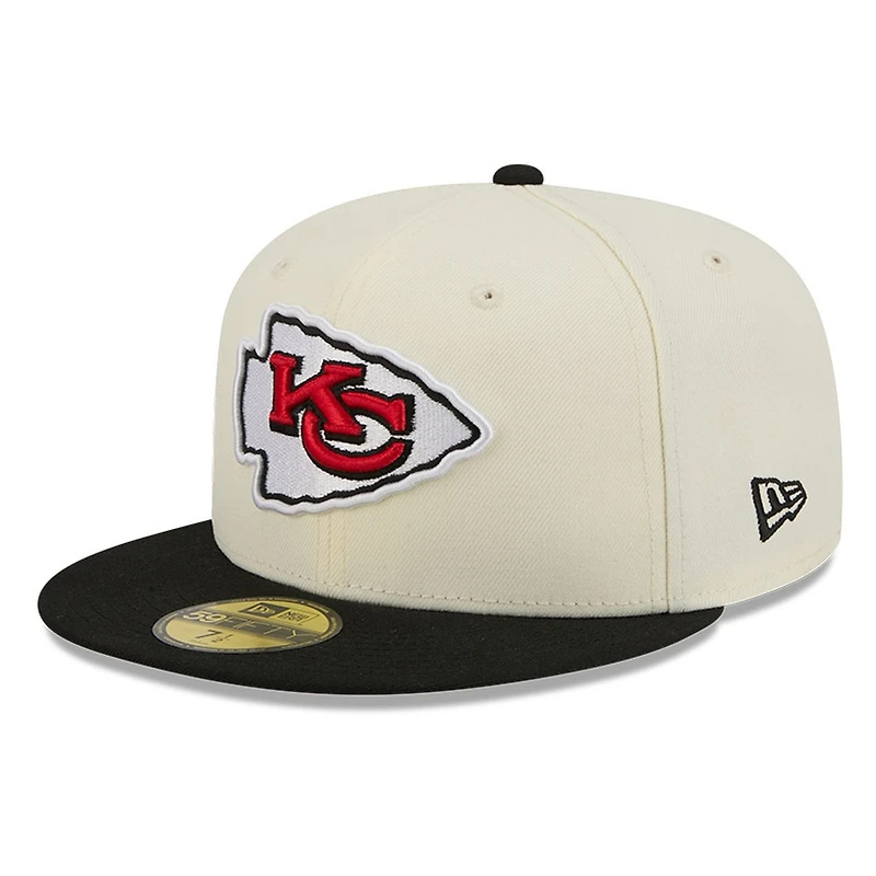 Kansas City Chiefs Chrome White Two Tone Basic New Era 59FIFTY Fitted Hat