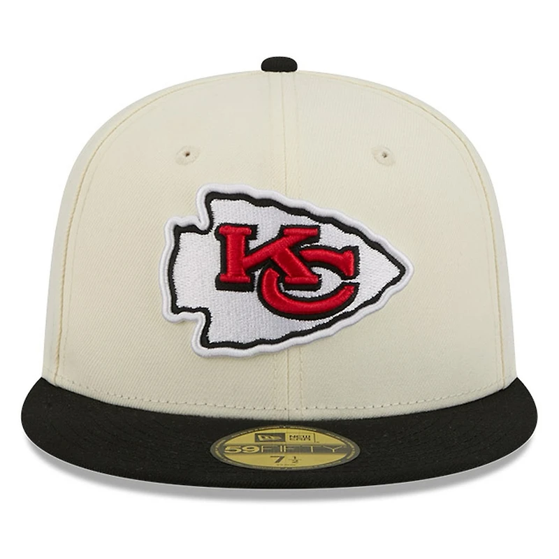 Kansas City Chiefs Chrome White Two Tone Basic New Era 59FIFTY Fitted Hat