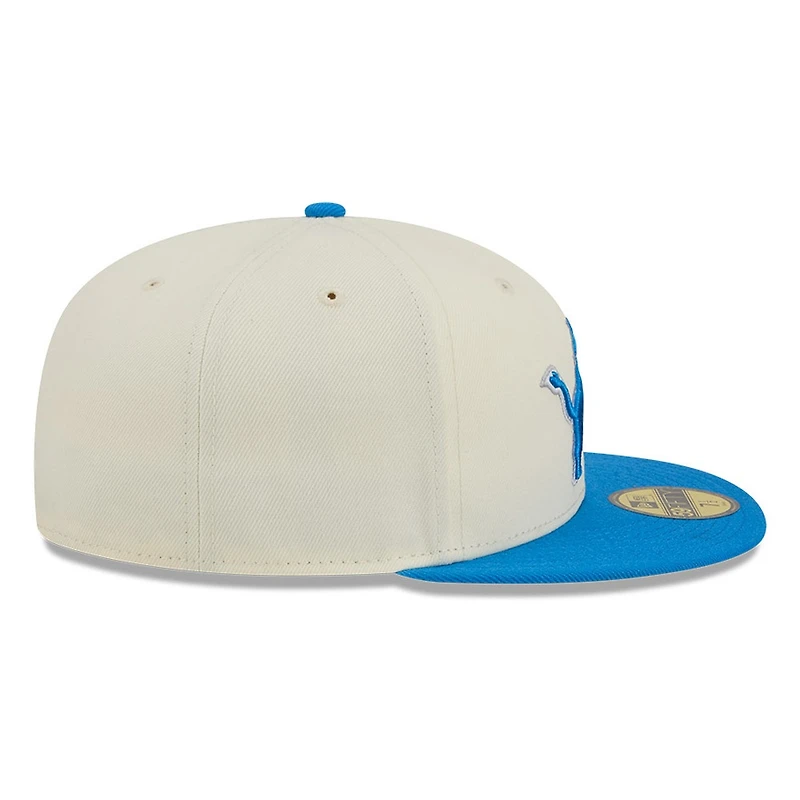 Detroit Lions Chrome White Two Tone Basic New Era 59FIFTY Fitted Hat