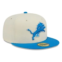 Detroit Lions Chrome White Two Tone Basic New Era 59FIFTY Fitted Hat