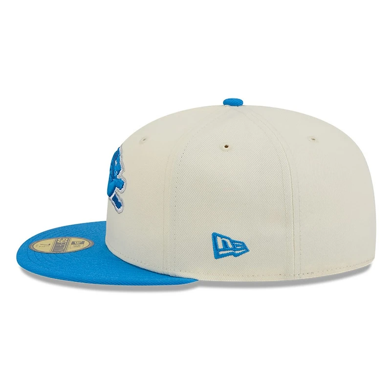 Detroit Lions Chrome White Two Tone Basic New Era 59FIFTY Fitted Hat