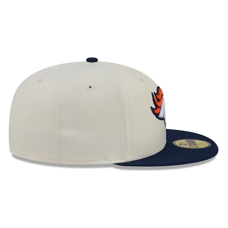 Denver Broncos Chrome White Two Tone Basic New Era 59FIFTY Fitted Hat