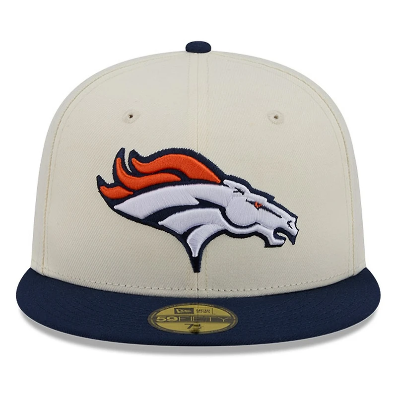 Denver Broncos Chrome White Two Tone Basic New Era 59FIFTY Fitted Hat