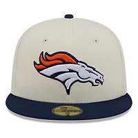 Denver Broncos Chrome White Two Tone Basic New Era 59FIFTY Fitted Hat