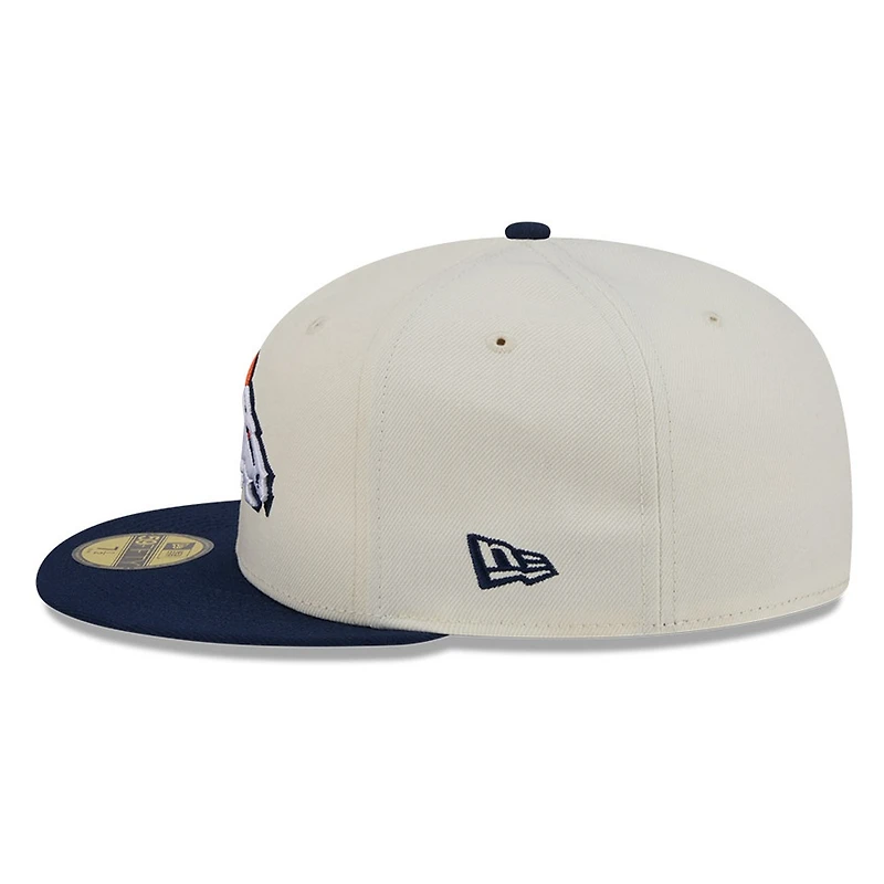 Denver Broncos Chrome White Two Tone Basic New Era 59FIFTY Fitted Hat