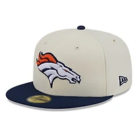 Denver Broncos Chrome White Two Tone Basic New Era 59FIFTY Fitted Hat