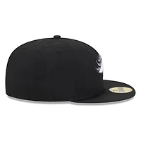 Denver Broncos Black White Outline Basic New Era 59FIFTY Fitted Hat