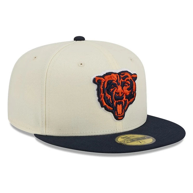 Chicago Bears Chrome White Two Tone Basic New Era 59FIFTY Fitted Hat
