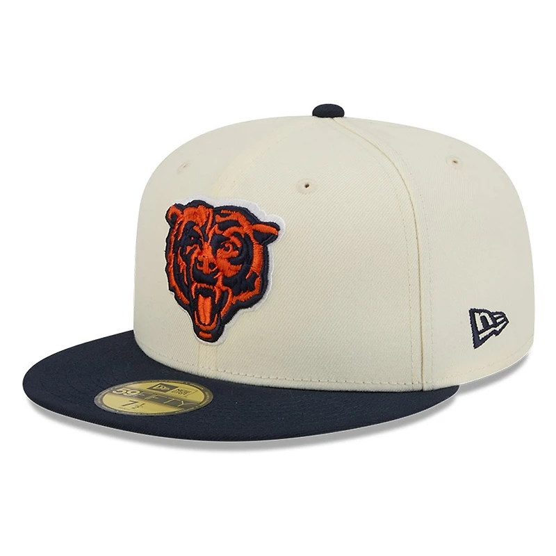 Chicago Bears Chrome White Two Tone Basic New Era 59FIFTY Fitted Hat