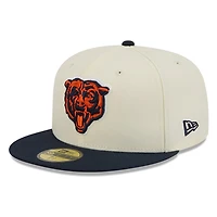 Chicago Bears Chrome White Two Tone Basic New Era 59FIFTY Fitted Hat