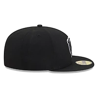 Chicago Bears Black White Outline Basic New Era 59FIFTY Fitted Hat